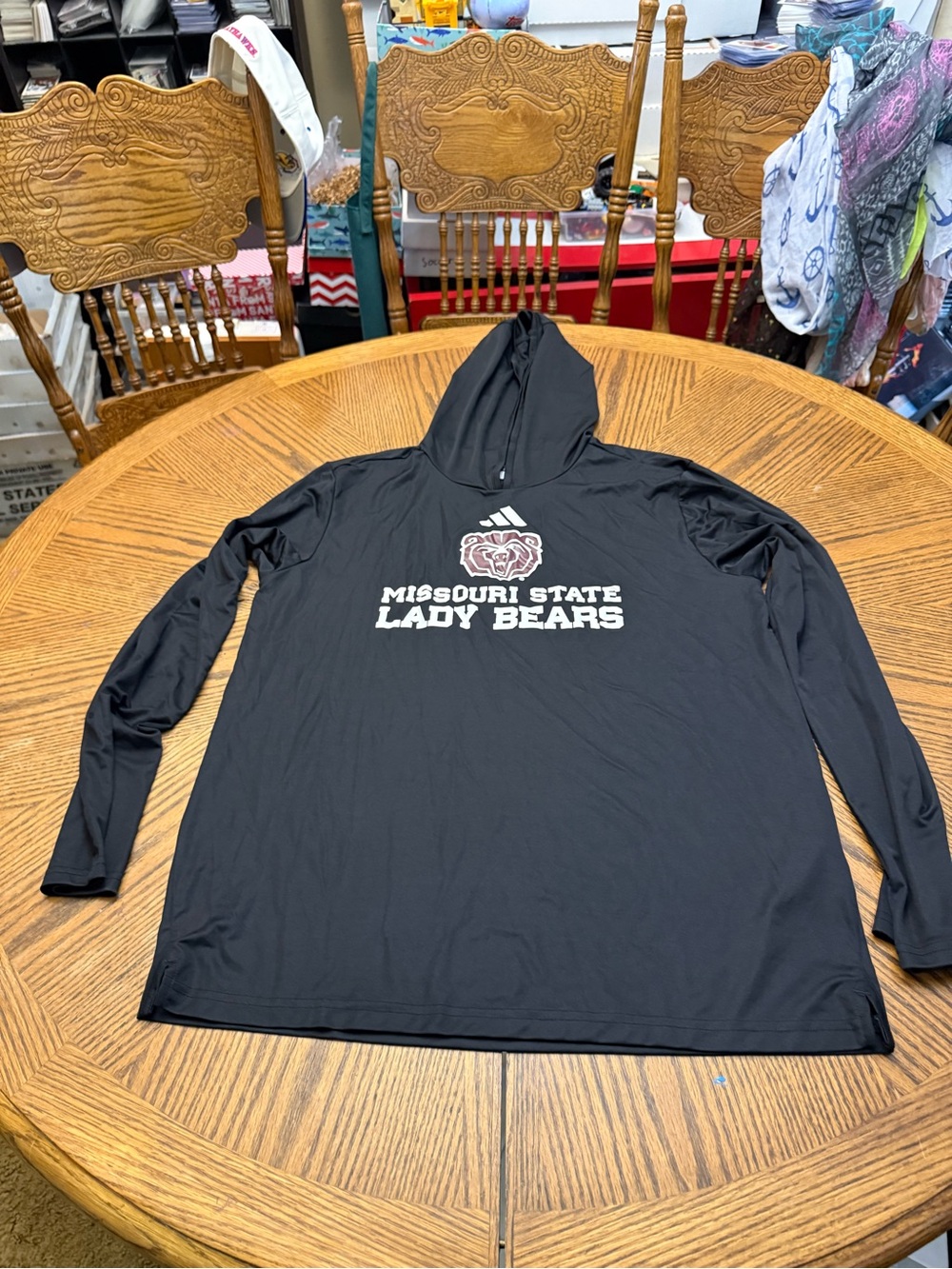Adidas Missouri State Lady Bears Black Hooded Long-Sleeve Shirt